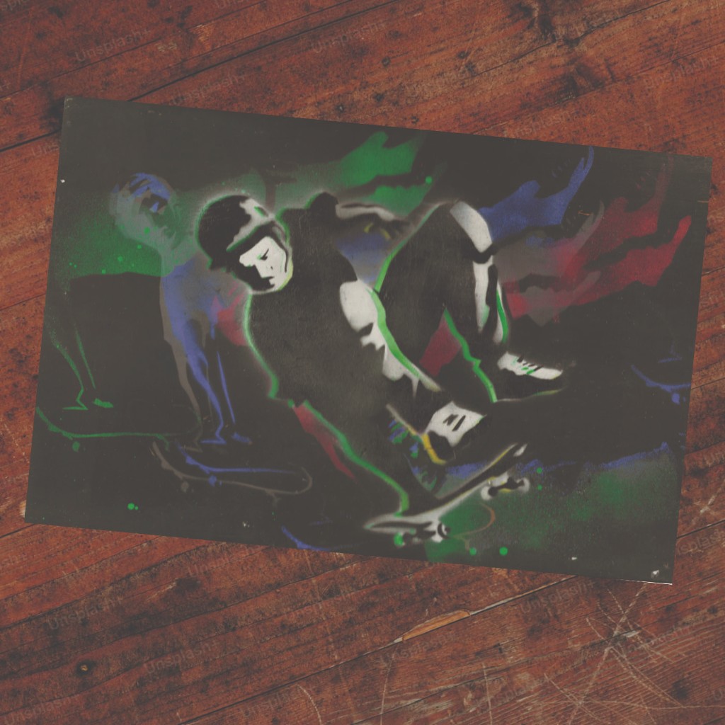 Street Energy — stencil on wood