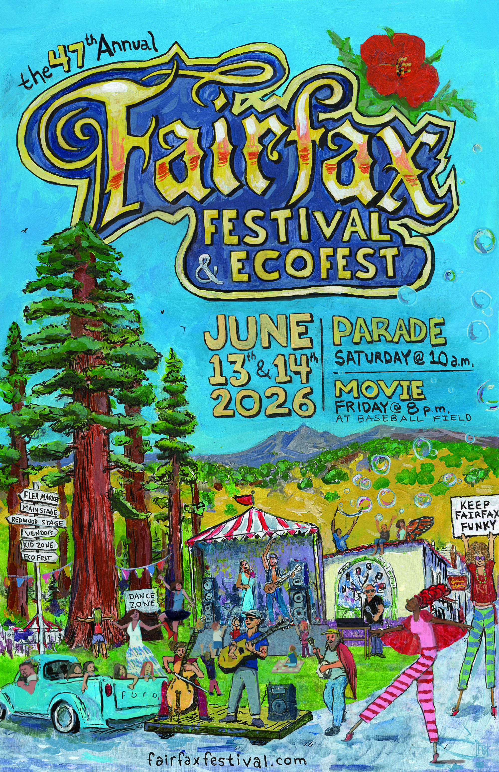 Official Fairfax Festival 2026 poster by Frank Barnhardt