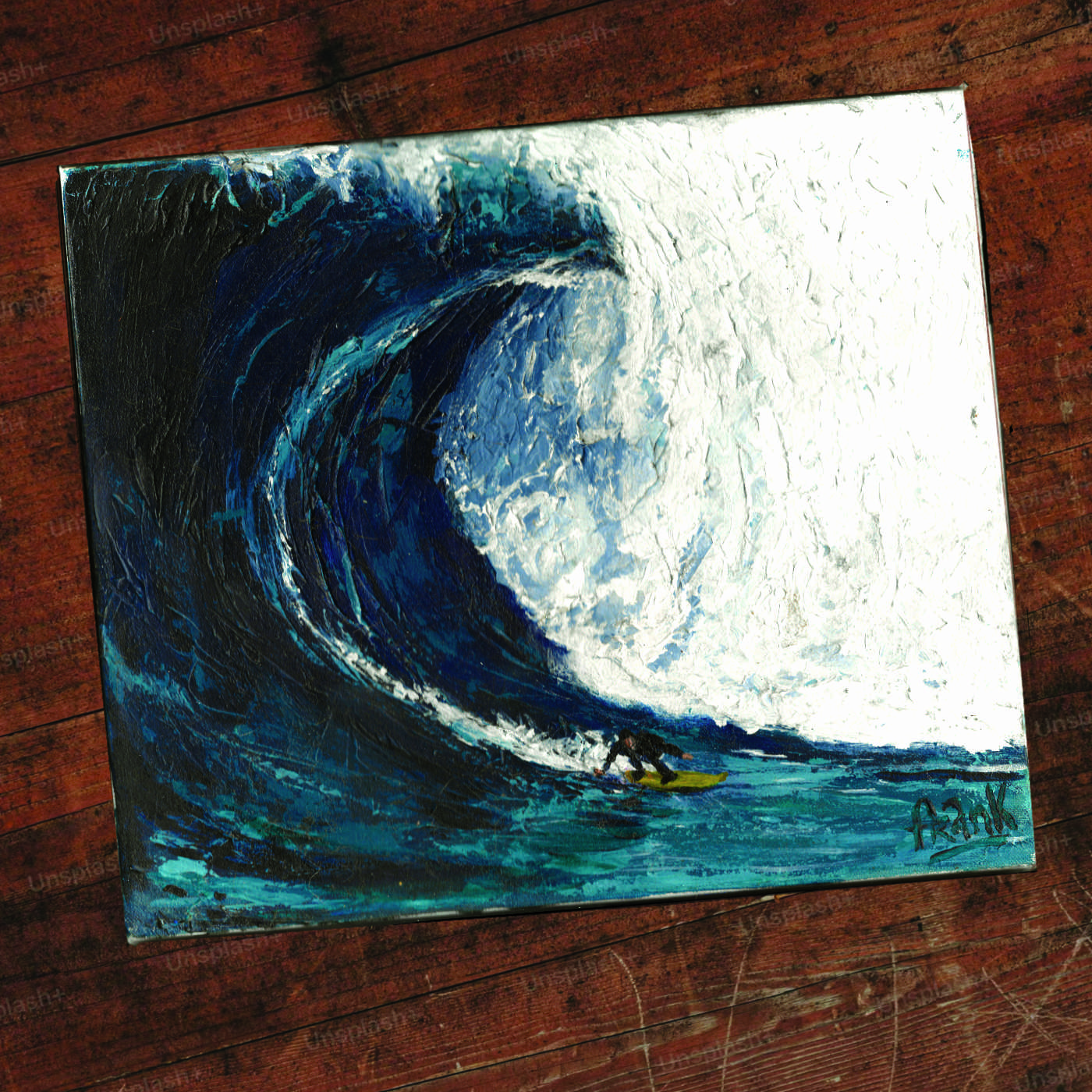 Surfing Jaws — painting